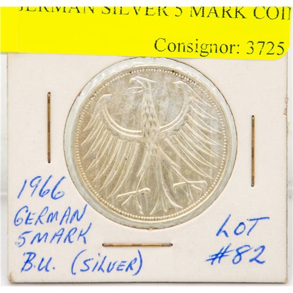 1966 GERMAN SILVER 5 MARK COIN