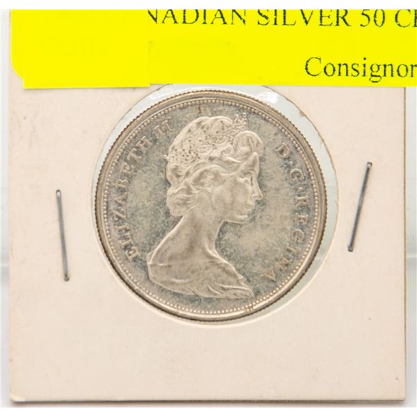 1966 CANADIAN SILVER 50 CENT COIN