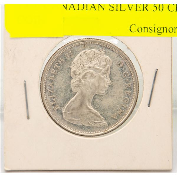 1966 CANADIAN SILVER 50 CENT COIN