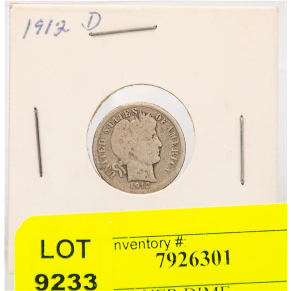 1912 US SILVER DIME