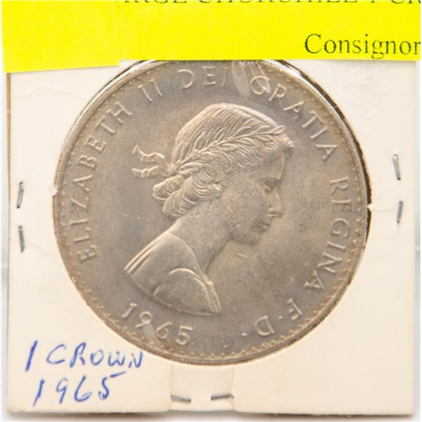 1965 LARGE CHURCHILL 1 CROWN COIN