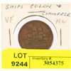 Image 1 : ANTIQUE CANADA COLONIES SHIP TRADE PENNY