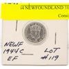 Image 1 : 1944 NEWFOUNDLAND 10 CENT EF