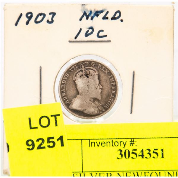 1903 SILVER NEWFOUNDLAND 10 CENT G