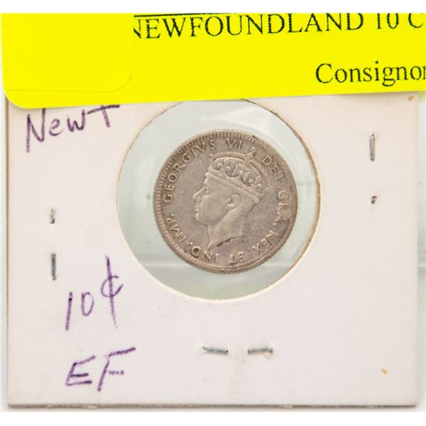 1944C NEWFOUNDLAND 10 CENT EF