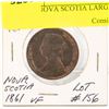 1861 NOVA SCOTIA LARGE CENT VF