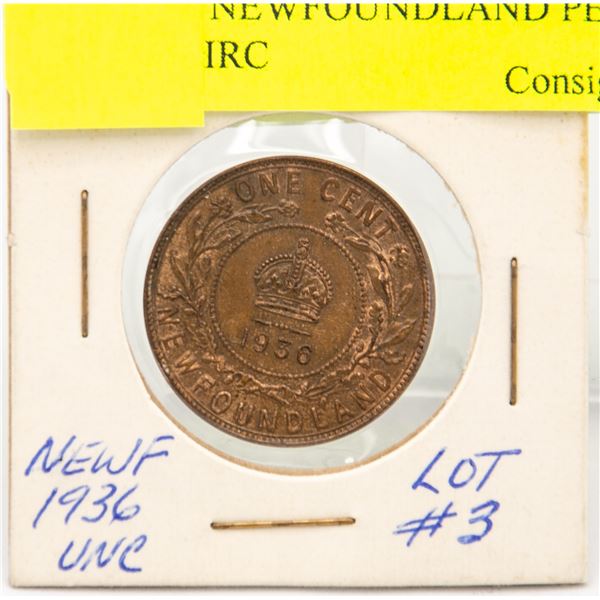 1936 NEWFOUNDLAND PENNY UNCIRCULATED