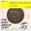 Image 1 : 1846 NEWFOUNDLAND HARBOUR GRACE COIN