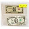 Image 1 : LOT OF VINTAGE US TWO DOLLAR BILLS