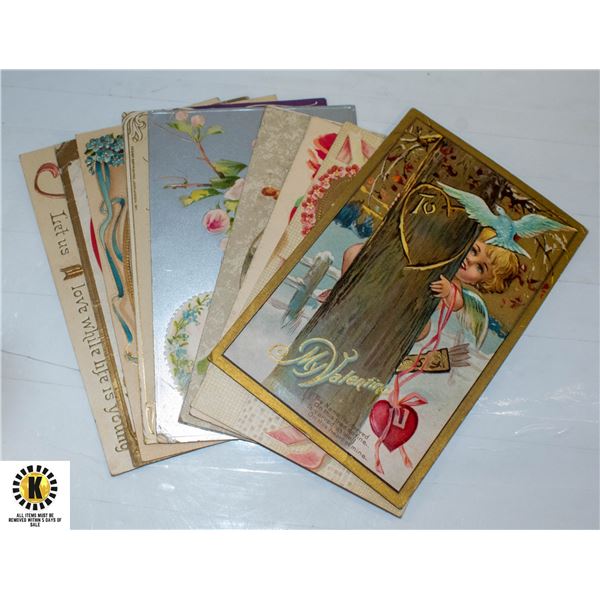 LOT OF 10 ASSORTED ANTIQUE POSTCARDS