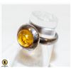 Image 1 : 925 SILVER RING SIZE 5.75 YELLOW STONE