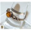Image 1 : 925 SILVER RING SIZE 8.5 YELLOW STONE