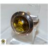Image 1 : 925 SILVER RING SIZE 7.5 YELLOW STONE