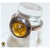 Image 1 : 925 SILVER RING SIZE 6 YELLOW STONE
