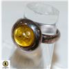Image 1 : 925 SILVER RING SIZE 6 YELLOW STONE