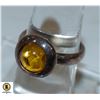 Image 1 : 925 SILVER RING SIZE 8 YELLOW STONE