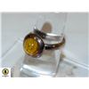 Image 1 : 925 SILVER RING SIZE 8 YELLOW STONE