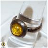 Image 1 : 925 SILVER RING SIZE 9 YELLOW STONE
