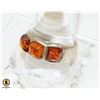 Image 1 : 925 SILVER RING SIZE 9.75 AMBER STONES