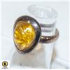 Image 1 : 925 SILVER RING SIZE 7 YELLOW STONE