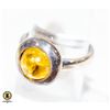 Image 1 : 925 SILVER RING SIZE 8 YELLOW STONE