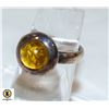 Image 1 : 925 SILVER RING SIZE 7.75 YELLOW STONE