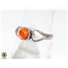 Image 1 : 925 SILVER RING SIZE 7.25 AMBER STONE