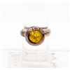 Image 1 : 925 SILVER RING SIZE 7.75 WITH YELLOW STONE