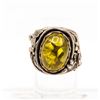 Image 1 : 925 SILVER RING SIZE 7.5 WITH LARGE YELLOW STONE