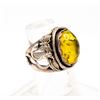 Image 2 : 925 SILVER RING SIZE 7.5 WITH LARGE YELLOW STONE
