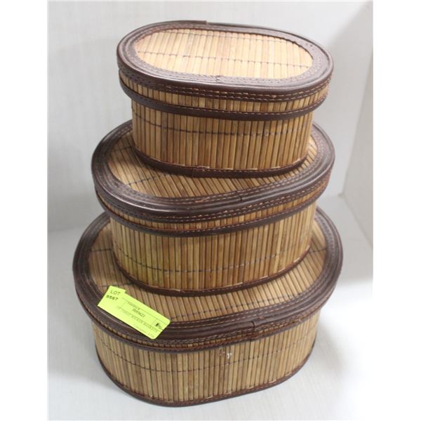 LOT OF THREE WICKER BASKETS