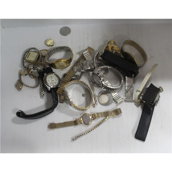 BAG OF VINTAGE WATCHES AND PARTS