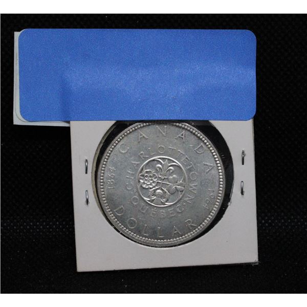 1964 CANADA SILVER DOLLAR COIN EF