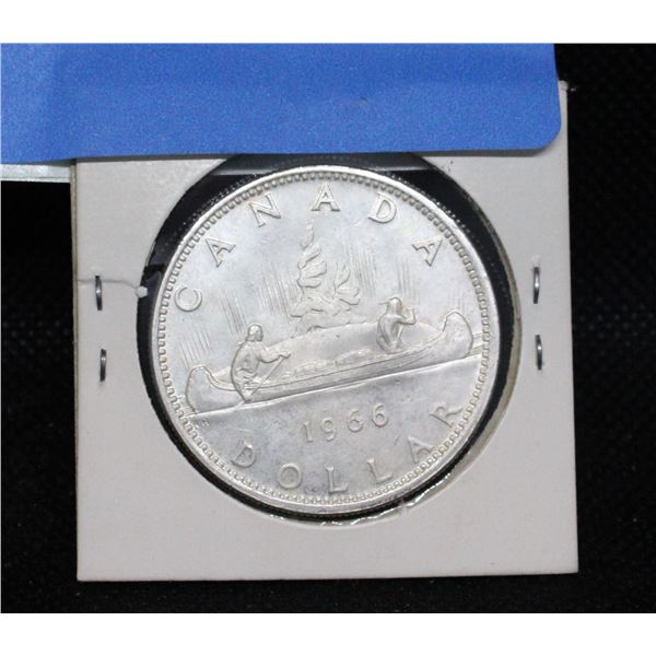 1966 UNCIRC CANADA SILVER DOLLAR COIN