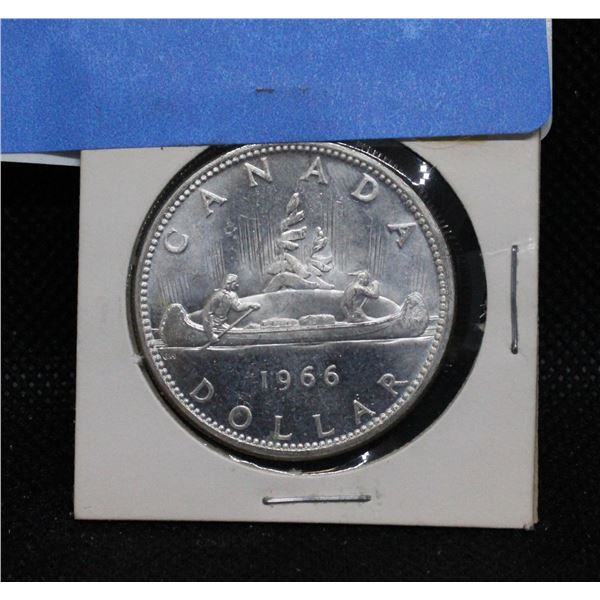 1966 UNCIRC CANADA SILVER DOLLAR COIN