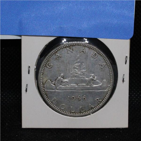 1966 UNCIRC CANADA SILVER DOLLAR COIN
