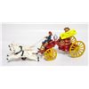 Image 1 : CAST-IRON FIREMAN WITH HORSE-DRAWN FIRE WAGON