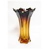 Image 1 : VINTAGE CHALET STYLE VASE - AMBER COLOR, 11 INCHES
