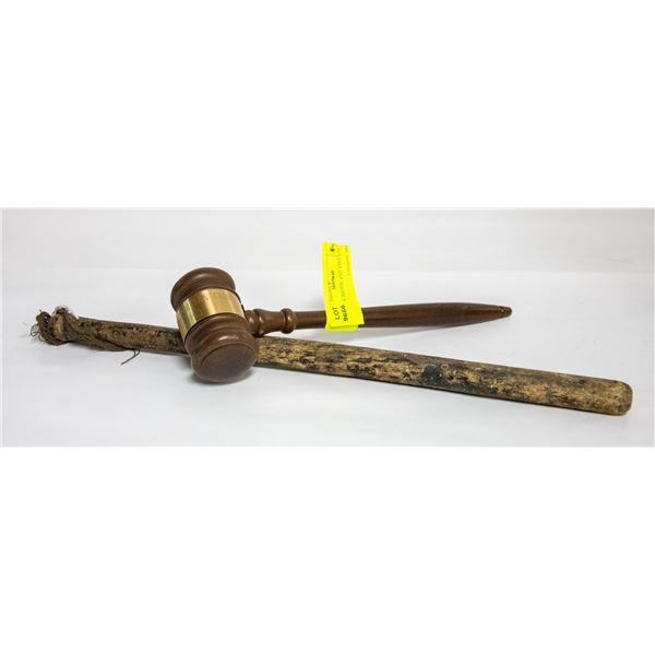ANTIQUE BATON AND VINTAGE GAVEL