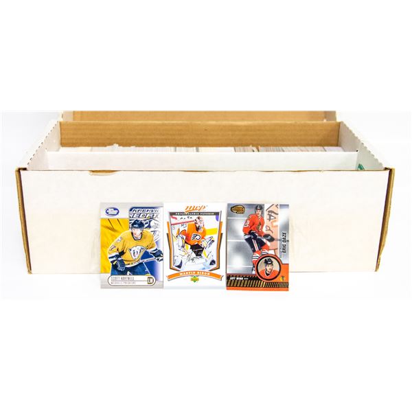 BOX OF UNSEARCHED HOCKEY AND BASEBALL CARDS