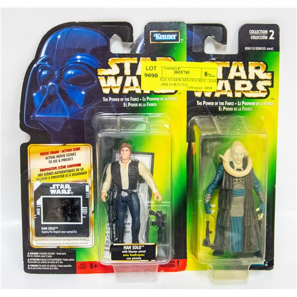 VINTAGE STARWARS FIGURES - HAN SOLO, BIB FORTUNA