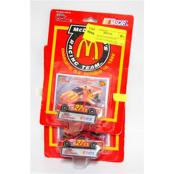 2 PCS RACING CHAMPIONS MCDONALDS #27 RACE CAR