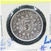 Image 2 : 1868 USA 5 CENT COIN VF