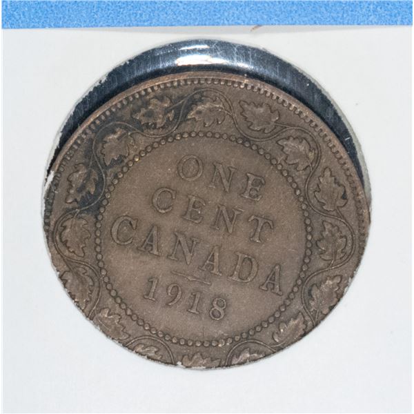 1918 CANADA LARGE PENNY COIN EF