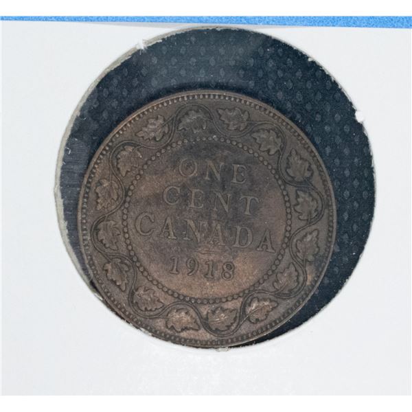 1918 CANADA LARGE PENNY COIN EF