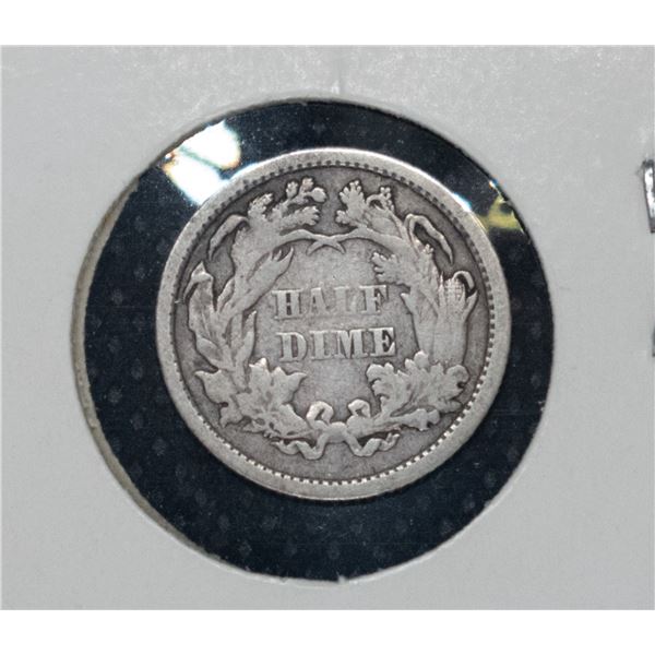 1873 USA SILVER HALF DIME F
