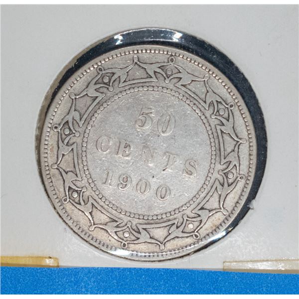 1900 NEWFOUNDLAND SILVER 50 CENT F