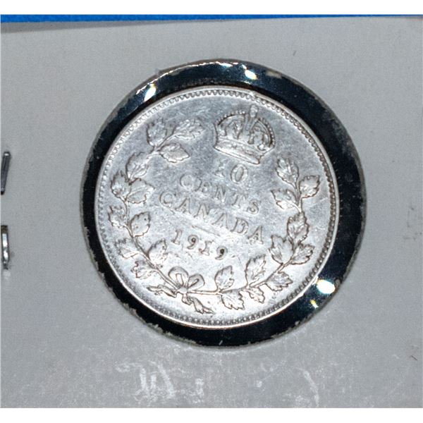 1919 CANADA SILVER 10 CENT COIN VF