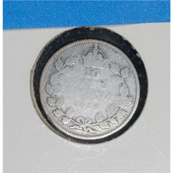1914 CANADA SILVER 10 CENT COIN