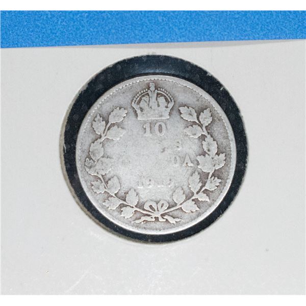 1919 CANADA SILVER 10 CENT COIN